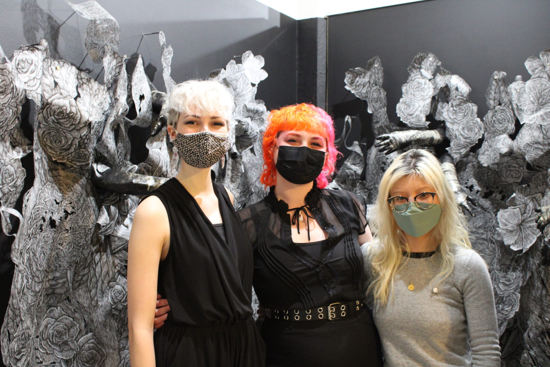 Artists Leah Huskey, Gillian Marwood, Raeleen Kao (from left to right)