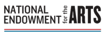 National Endowment for the Arts logo with black text and two lines, one red and one blue, underneath.