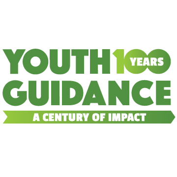 Logo with green text reads "YOUTH GUIDANCE 100 YEARS A CENTURY OF IMPACT" on a black background.